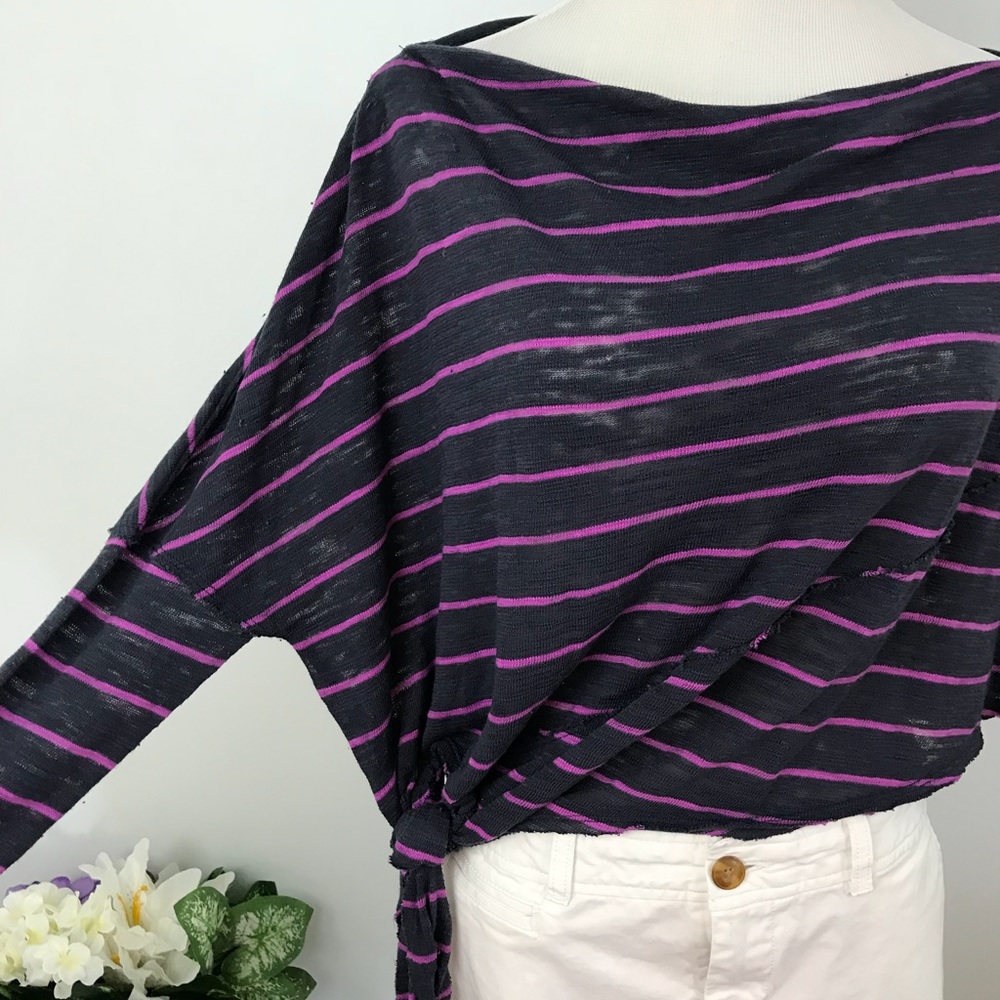 We The Free Distressed Cold Shoulder Long Sleeve T